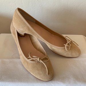 Il Borgo, Firenze, Beige Suede Ballet Heels - Italy size 39, US 8.5